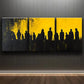 3pcs Black and Yellow Silhouettes Dark Wall Art Set Canvas Framed 40x60cm - High Quality Print 100% Australian Made Wall Canvas Ready to Hang