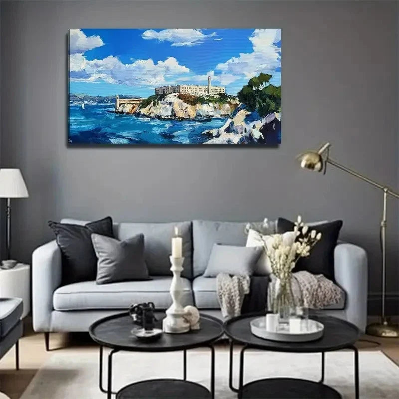 Beautiful Island Perfect Wall Art Canvas Office Home Room Framed 80x45cm