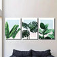 3pcs Green Leaves Plant Art Poster, Tropical Metal Print Ready to Hang Art