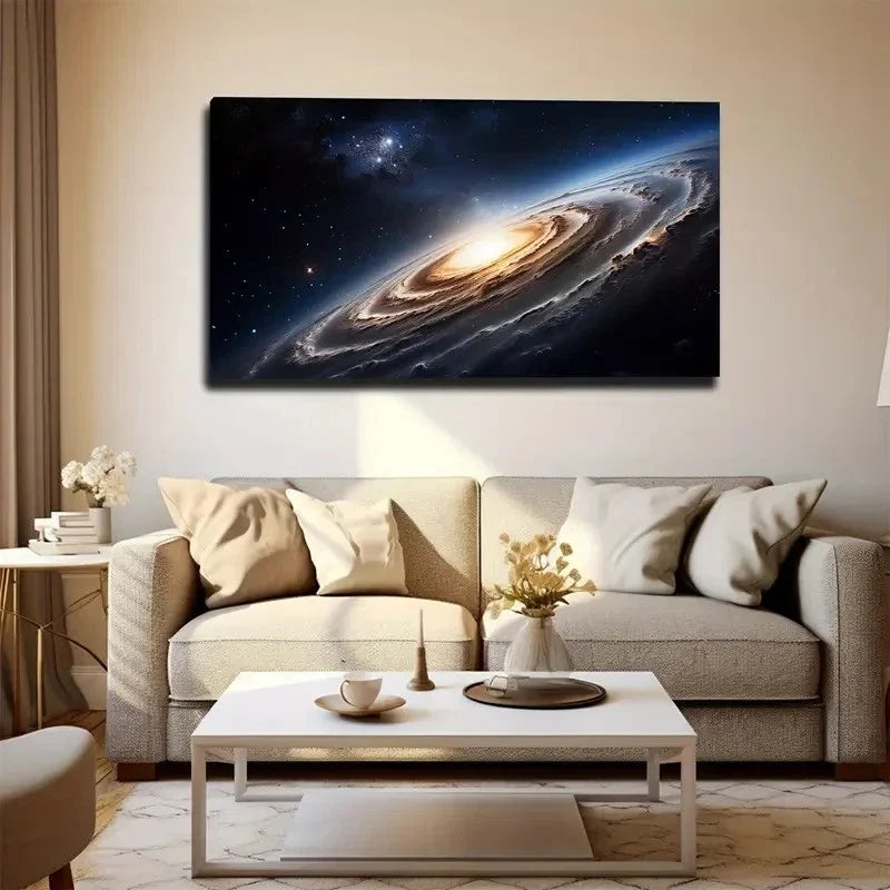 Galaxy Space Beauty Wall Art Canvas Office Home Room Framed 80x45cm