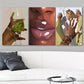 3pcs Fashion Black Woman Abstract Decoration Canvas Framed 40x60cm - High Quality Print 100% Australian Made Wall Canvas Ready to Hang