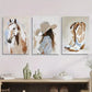 3pcs Horse, Cowgirl, and Boots Watercolor  Wall Art Set Canvas Framed 40x60cm - High Quality Print 100% Australian Made Wall Canvas Ready to Hang