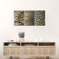 3pcs Golden Wave, Spiral, and Geometric Patterns Metal Print Ready to Hang Art
