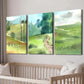 3pcs Meadow with Lush Green Grass & Wildflowers Wall Art Set Canvas Framed 40x60cm - High Quality Print 100% Australian Made Wall Canvas Ready to Hang