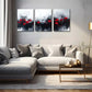 3pcs Black And White Background, Red Flowers Wall Art Set Canvas Framed 40x60cm - High Quality Print 100% Australian Made Wall Canvas Ready to Hang