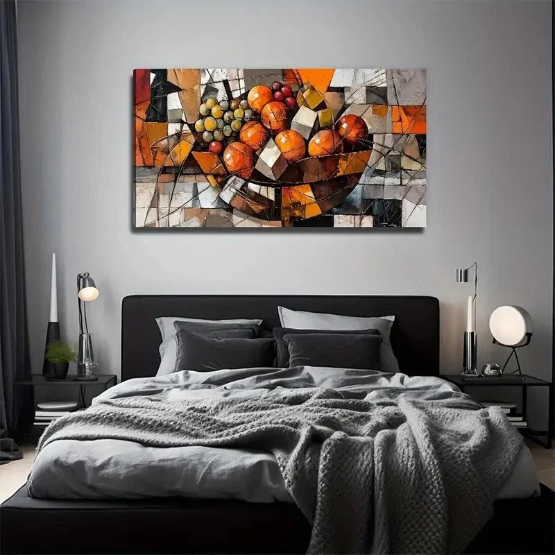 A Pot Of Abstract Fruit Wall Art Canvas Office Home Room Framed 80x45cm