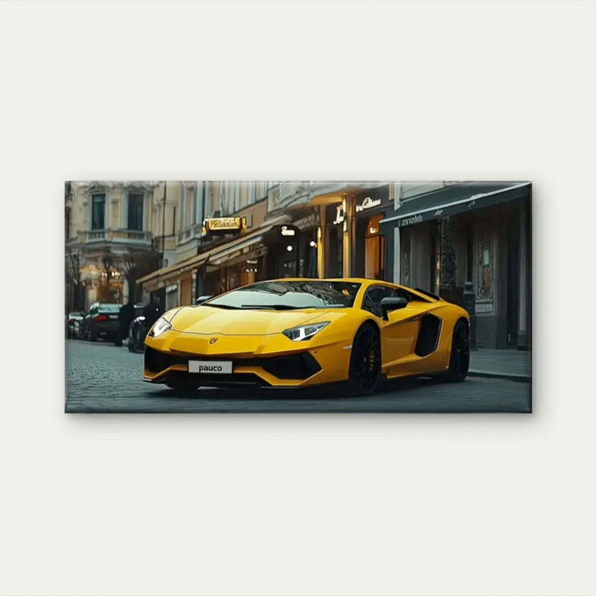 New Supercars Yellow Lambo Wall Art Canvas Office Home Room Framed 80x45cm