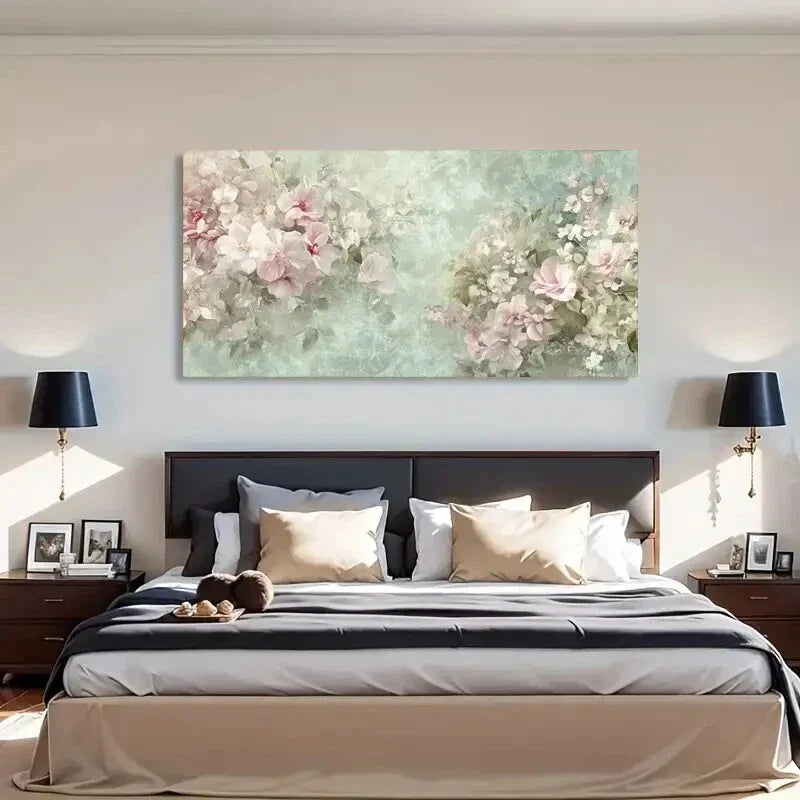 Soft Hues Roses Vintage Wall Art Canvas Office Home Room Framed 120x60cm