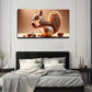 Abstract Squirrel & Nuts Wall Art Canvas Office Home Room Framed 120x60cm