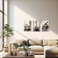 3pcs Music Black and Golden Guitar Piano Metal Print Ready to Hang Art
