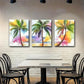 3pcs Tropical Palm Tree Colorful Nature Perfect Wall Art Set Canvas Framed 40x60cm - High Quality Print 100% Australian Made Wall Canvas Ready to Hang