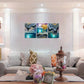 3pcs Golden Deer & Ocean Landscape  Metal Print Ready to Hang Art