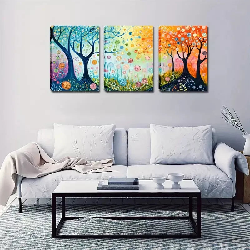 3pcs impressive trees ,  Wall Art Set Canvas Framed 40x60cm - High Quality Print 100% Australian Made Wall Canvas Ready to Hang