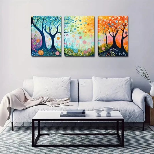3pcs impressive trees ,  Wall Art Set Canvas Framed 40x60cm - High Quality Print 100% Australian Made Wall Canvas Ready to Hang