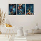 3pcs Birds and butterflies on a blue background Metal Print Ready to Hang Art