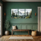 3pcs Mountain Landscape with Misty Pine Trees Metal Print Ready to Hang Art