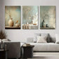 3pcs Vintage Floral Vase And Bird Soft Pastel Metal Print Ready to Hang Art