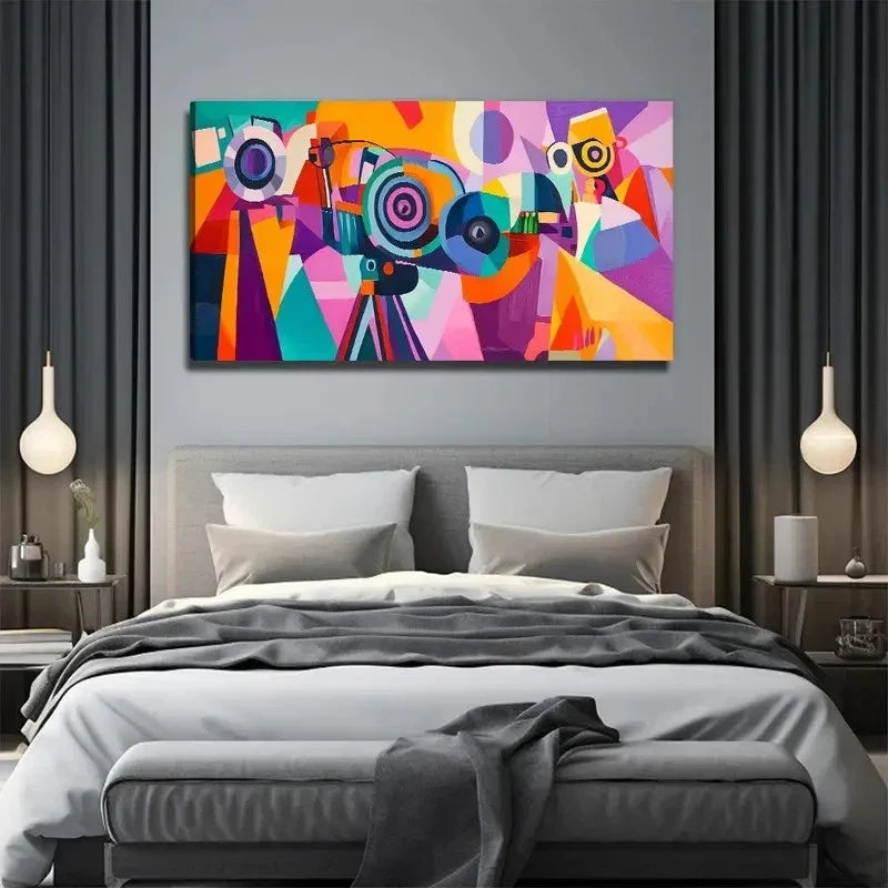 Camera Suitable Decoration Wall Art Canvas Office Home Room Framed 120x60cm