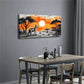 Kangaroo Sunset Landscape Wall Art Canvas Office Home Room Framed 120x60cm