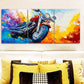 3pcs Colourful Vibrant Motorcycle Oil Painting Metal Print Ready to Hang Art