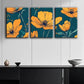 3pcs Orange Floral Colorful Pattern Perfect Wall Art Set Canvas Framed 40x60cm - High Quality Print 100% Australian Made Wall Canvas Ready to Hang