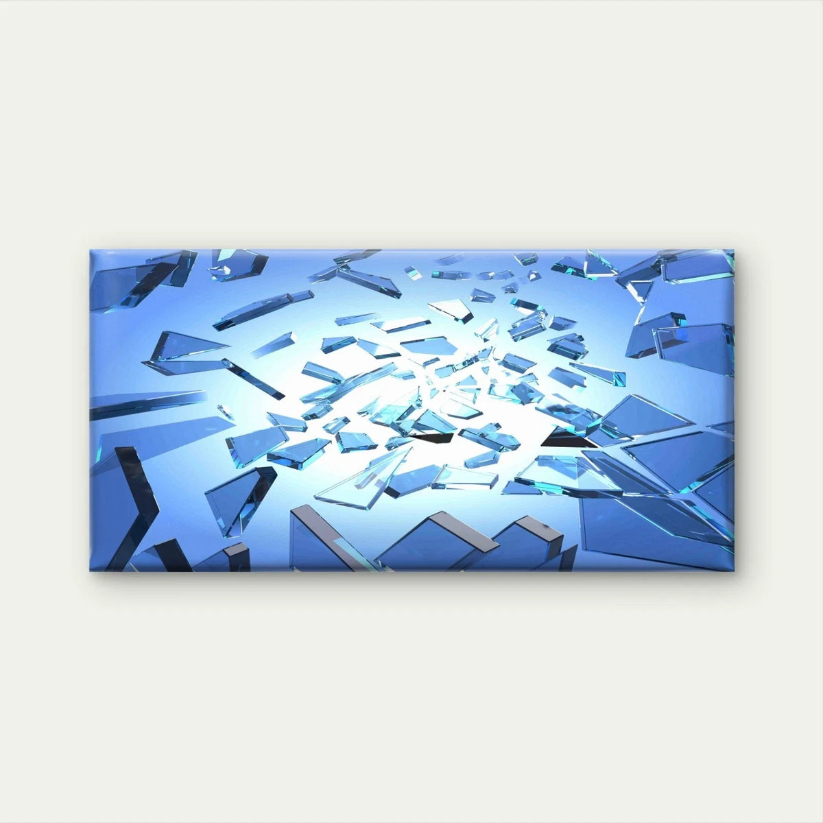 Broken Glass Texture Wall Art Canvas Office Home Room Framed 120x60cm