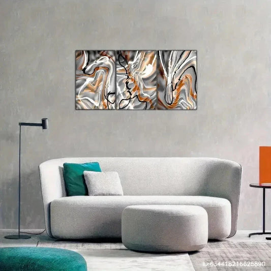3pcs Abstract Art Wall Watercolor Decoration Metal Print Ready to Hang Art