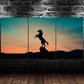 3pcs Paintings Black Shadow Horse Sunset Metal Print Ready to Hang Art