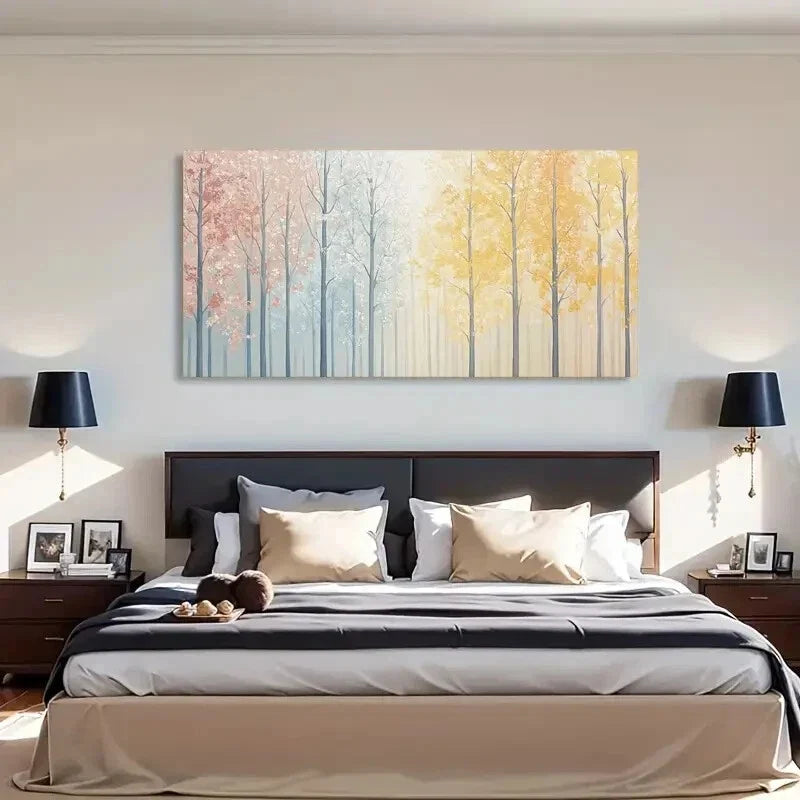 Colorful Landscape Abstract Wall Art Canvas Office Home Room Framed 80x45cm