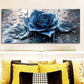 3pcs Blue roses with silver raindrops Metal Print Ready to Hang Art