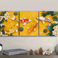 3pcs Koi Fish In A Pond Of Stones And Flowers   Wall Art Set Canvas Framed 40x60cm - High Quality Print 100% Australian Made Wall Canvas Ready to Hang