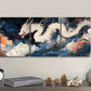 3pcs White Dragon in Cloud Sea Metal Print Ready to Hang Art