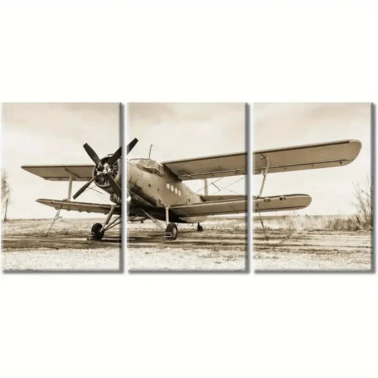3pcs Vintage Aircraft Carrier  Metal Print Ready to Hang Art