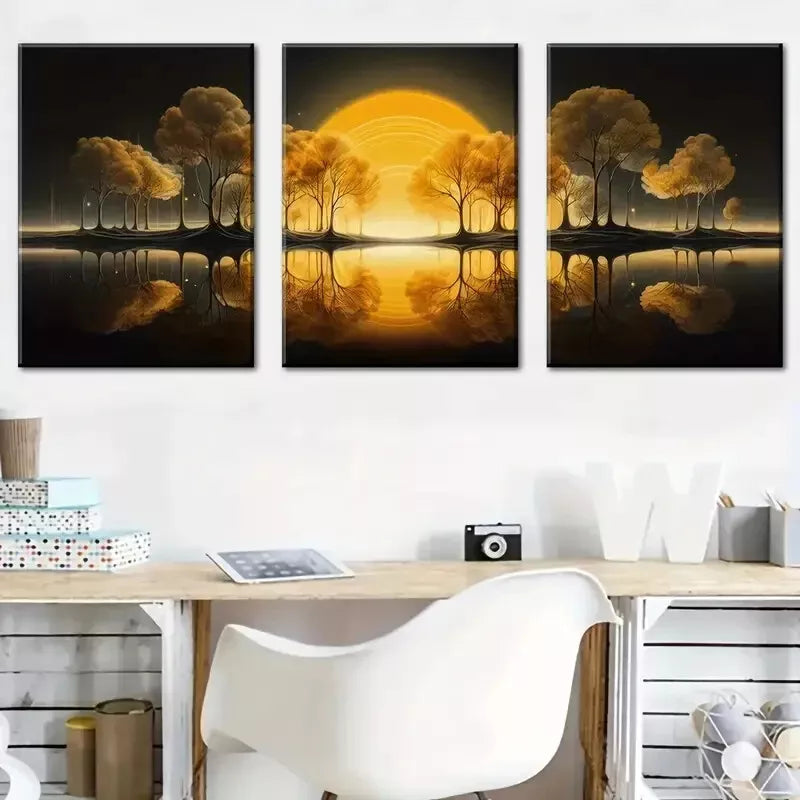 3pcs Featuring Sunset Scenery And Sunset Prints Wall Art Set Canvas Framed 40x60cm - High Quality Print 100% Australian Made Wall Canvas Ready to Hang
