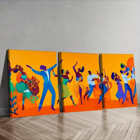 3pcs Fashionable African American Wall Art Set Canvas Framed 40x60cm - High Quality Print 100% Australian Made Wall Canvas Ready to Hang