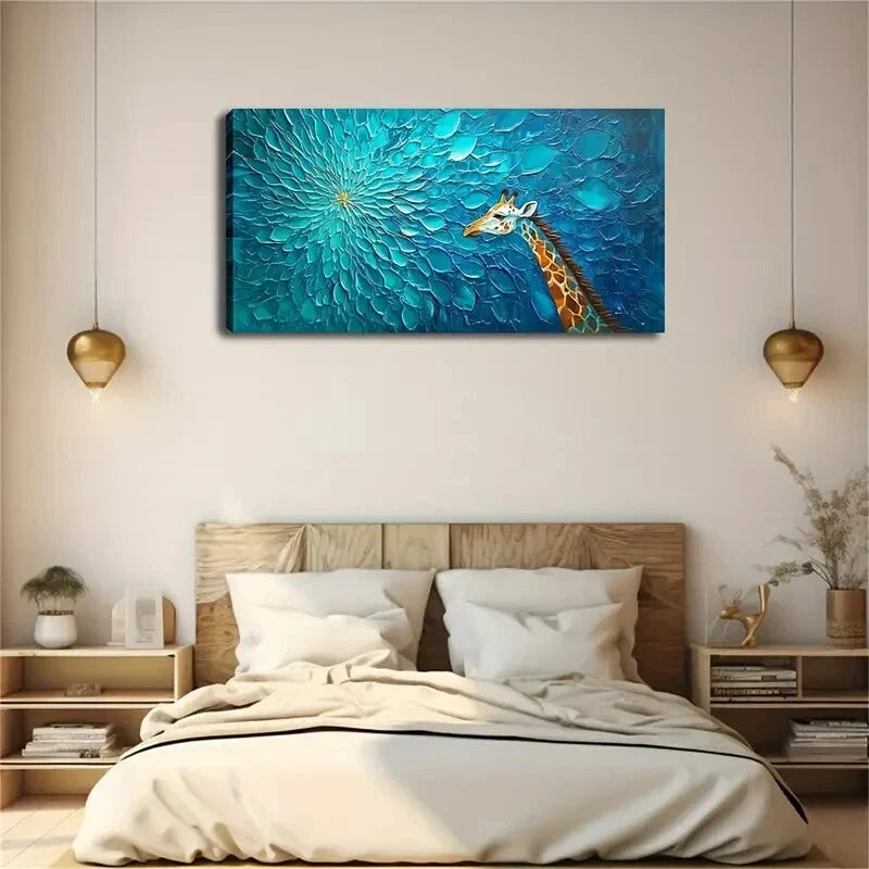 Touch Vibrant Blue Flowers Wall Art Canvas Office Home Room Framed 120x60cm