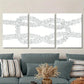 3pcs Modern Coastal Nursery, Nautical Metal Print Ready to Hang Art