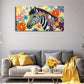 Abstract Zebra Colorful Floral Wall Art Canvas Office Home Room Framed 120x60cm