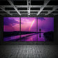 3pcs Vibrant Rainbow Road Silhouette Metal Print Ready to Hang Art