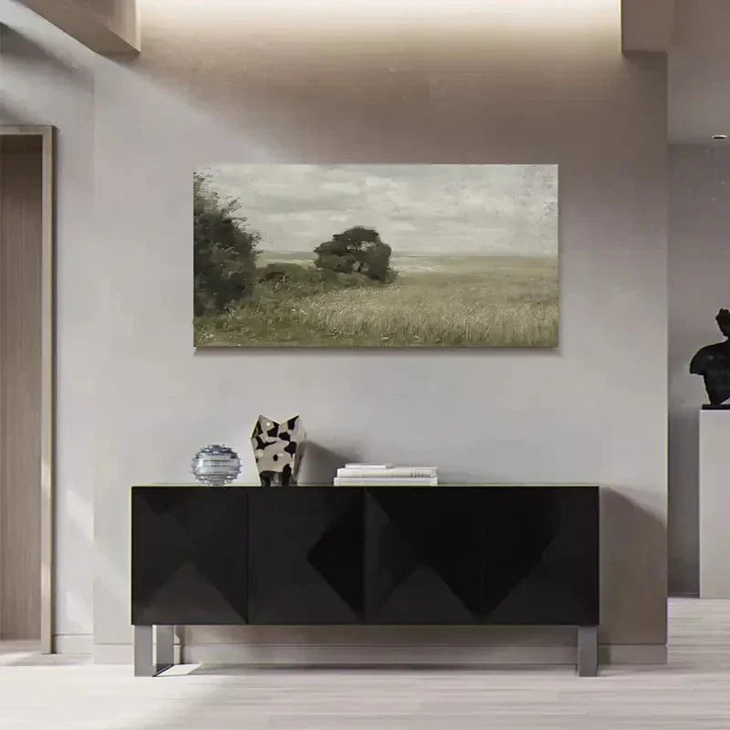 Aesthetic Grassland Decor Wall Art Canvas Office Home Room Framed 120x60cm