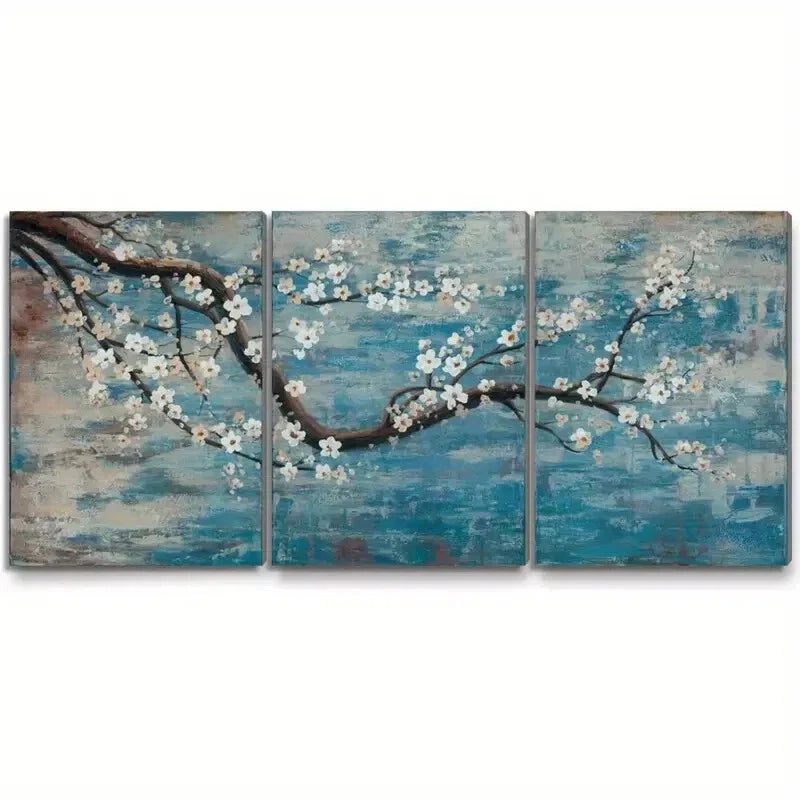 3pcs Decorative Floral Oil Painting Metal Print Ready to Hang Art