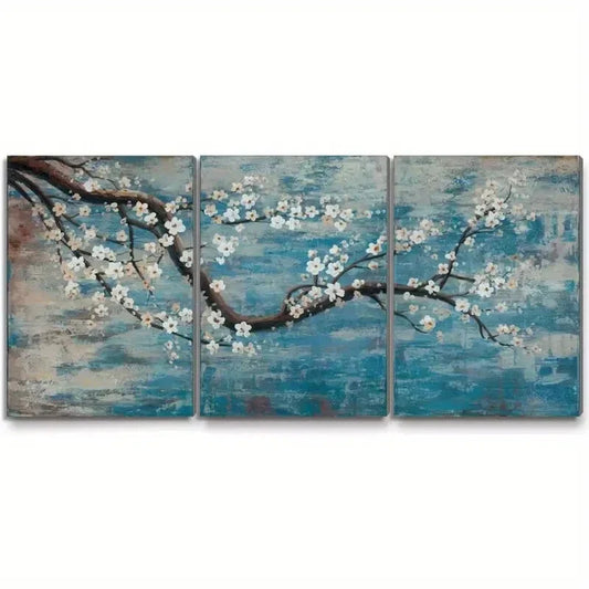 3pcs Decorative Floral Oil Painting Metal Print Ready to Hang Art