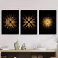 3pcs  Abstract psychedelic golden kaleidoscope   Metal Print Ready to Hang Art