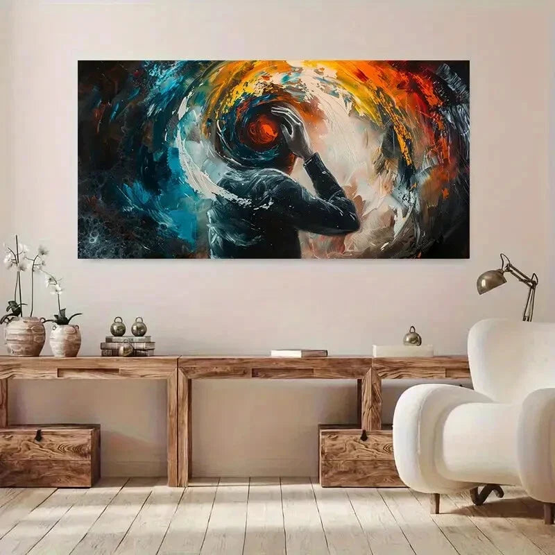 Abstract Modern Colorful Dark Wall Art Canvas Office Home Room Framed 120x60cm