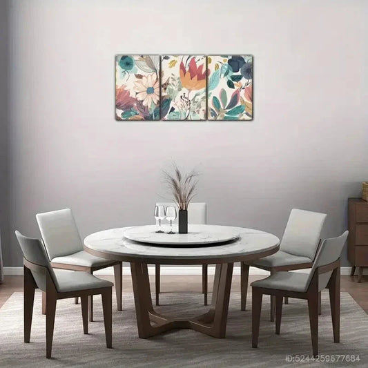 3pcs Visual Interpretation Botanical Art Poster Metal Print Ready to Hang Art