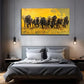 Majestic Elephant Herd Modern Wall Art Canvas Office Home Room Framed 80x45cm