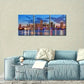 3pcs Miami Beach Skyline Night Cityscape  Metal Print Ready to Hang Art