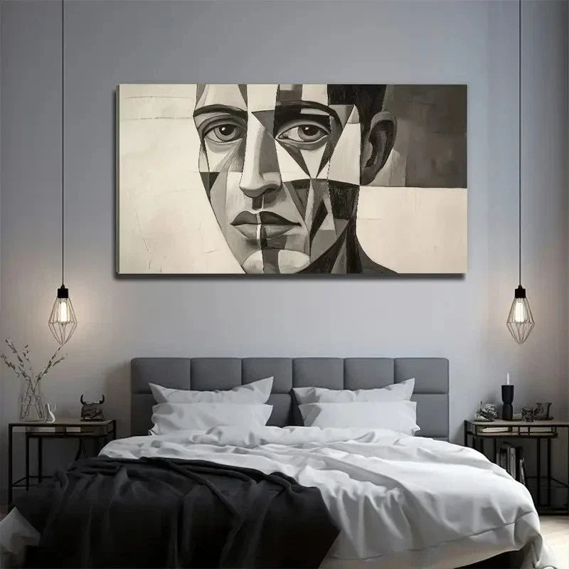 Men'S Face Perfect Wall Art Canvas Office Home Room Framed 120x60cm