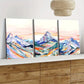 3pcs Vibrant Mountain Landscape Colourful Sunset Wall Art Set Canvas Framed 40x60cm - High Quality Print 100% Australian Made Wall Canvas Ready to Hang