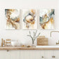 3pcs Cartoon Theme Golden Beige Gray Metal Print Ready to Hang Art